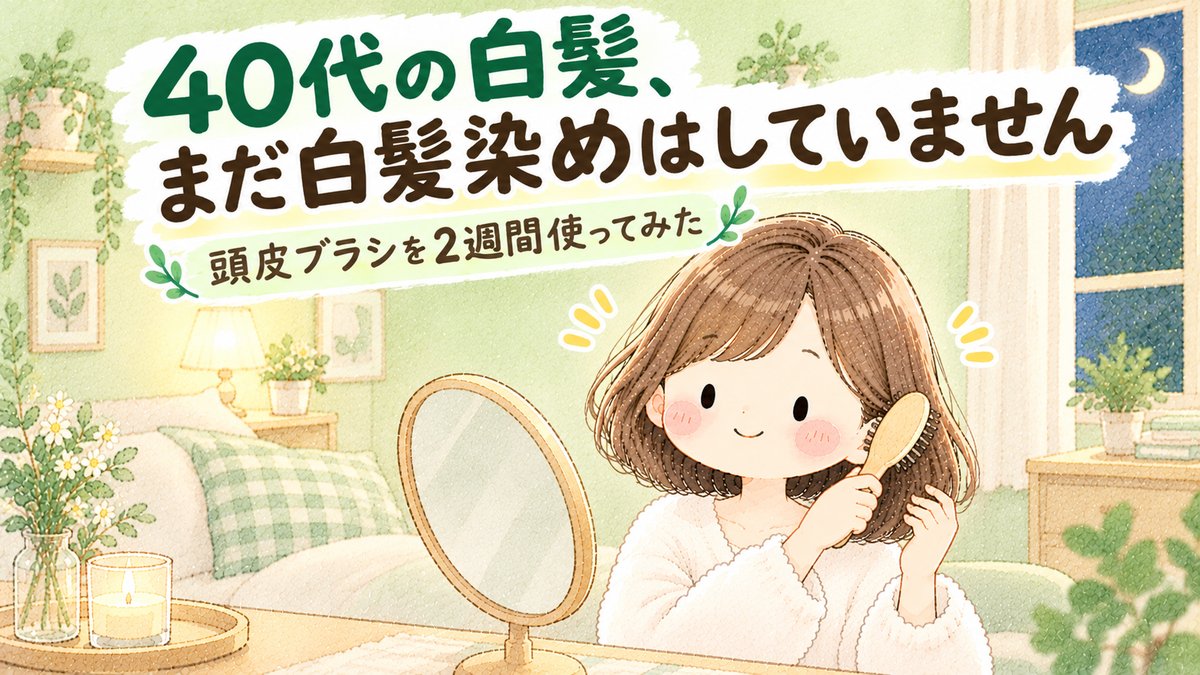 40代の白髪、まだ白髪染めはしていません｜美容室は3か月に1回、無印の頭皮ブラシを2週間使ってみた